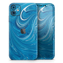 Liquid Blue Color Fusion - Vinyl Skin Wrap for iPhone 17 Pro Max, 17 Pro, 17 Air, 17, 16 & All Models — Soft Matte or Ultra Gloss