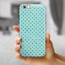 Little Aqua Watercolor Polka Dots iPhone 6/6s or 6/6s Plus 2-Piece Hybrid INK-Fuzed Case
