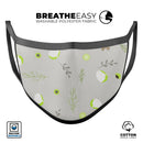 Little Gray Twigs with Lime Green Eggs - Made in USA Mouth Cover Unisex Anti-Dust Cotton Blend Reusable & Washable Face Mask with Adjustable Sizing for Adult or Child