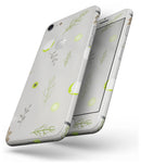 Little Gray Twigs with Lime Green Eggs - Skin-kit for the iPhone 8 or 8 Plus