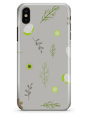 Little Gray Twigs with Lime Green Eggs - iPhone X Clipit Case