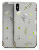 Little Gray Twigs with Lime Green Eggs - iPhone X Skin-Kit