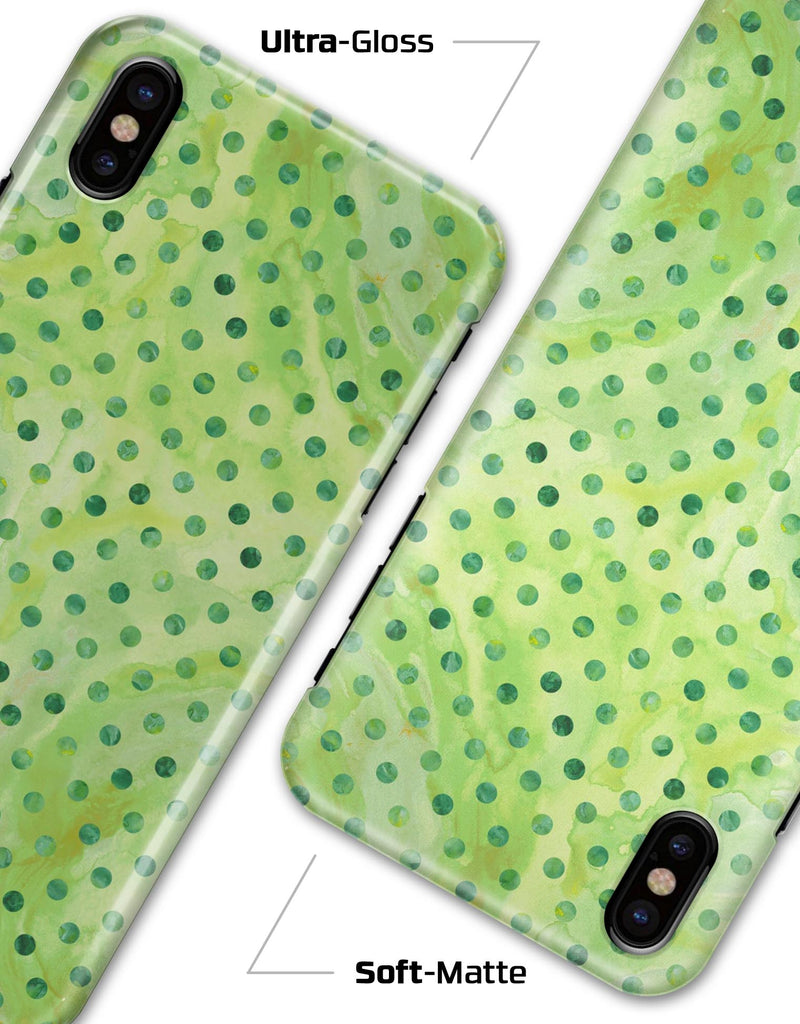 Little Green Watercolor Polka Dots - iPhone X Clipit Case