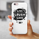 Live Laugh Love iPhone 6/6s or 6/6s Plus 2-Piece Hybrid INK-Fuzed Case