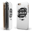 Live Laugh Love iPhone 6/6s or 6/6s Plus 2-Piece Hybrid INK-Fuzed Case