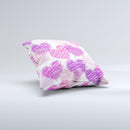 Loopy Pink and Purple Hearts ink-Fuzed Decorative Throw Pillow