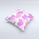 Loopy Pink and Purple Hearts ink-Fuzed Decorative Throw Pillow