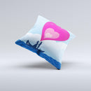 Love-Sail Heart Trip ink-Fuzed Decorative Throw Pillow