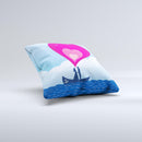 Love-Sail Heart Trip ink-Fuzed Decorative Throw Pillow