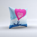 Love-Sail Heart Trip ink-Fuzed Decorative Throw Pillow