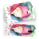Love, Cupcakes, and Watercolor - Premium Protective Decal Skin-Kit for the Apple Credit Card