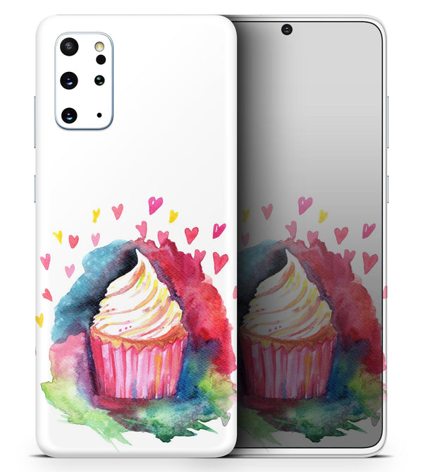 Love, Cupcakes, and Watercolor - Skin-Kit for the Samsung Galaxy S-Series S20, S20 Plus, S20 Ultra , S10 & others (All Galaxy Devices Available)