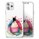 Love, Cupcakes, and Watercolor - Vinyl Skin Wrap for iPhone 17 Pro Max, 17 Pro, 17 Air, 17, 16 & All Models — Soft Matte or Ultra Gloss