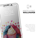Love, Cupcakes, and Watercolor - Vinyl Skin Wrap for iPhone 17 Pro Max, 17 Pro, 17 Air, 17, 16 & All Models — Soft Matte or Ultra Gloss