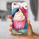 Love, Cupcakes, and Watercolor iPhone 6/6s or 6/6s Plus 2-Piece Hybrid INK-Fuzed Case