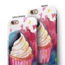 Love, Cupcakes, and Watercolor iPhone 6/6s or 6/6s Plus 2-Piece Hybrid INK-Fuzed Case