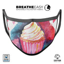Love, Cupcakes, and Watercolor - Made in USA Mouth Cover Unisex Anti-Dust Cotton Blend Reusable & Washable Face Mask with Adjustable Sizing for Adult or Child
