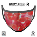 Love Red Absorbed Watercolor Texture - Made in USA Mouth Cover Unisex Anti-Dust Cotton Blend Reusable & Washable Face Mask with Adjustable Sizing for Adult or Child