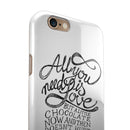 Love and Chocolate iPhone 6/6s or 6/6s Plus 2-Piece Hybrid INK-Fuzed Case