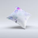 Magical Abstract Pink & Blue Floral Ink-Fuzed Decorative Throw Pillow