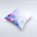 Magical Abstract Pink & Blue Floral Ink-Fuzed Decorative Throw Pillow