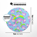 Magical Cartoon Unicorns// WaterProof Rubber Foam Backed Anti-Slip Mouse Pad for Home Work Office or Gaming Computer Desk