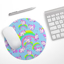 Magical Cartoon Unicorns// WaterProof Rubber Foam Backed Anti-Slip Mouse Pad for Home Work Office or Gaming Computer Desk