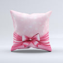Magical Pink Bow Ink-Fuzed Decorative Throw Pillow