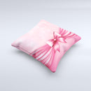 Magical Pink Bow Ink-Fuzed Decorative Throw Pillow