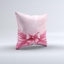 Magical Pink Bow Ink-Fuzed Decorative Throw Pillow