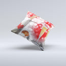 Magical Unfocused Red Hearts and Wine ink-Fuzed Decorative Throw Pillow