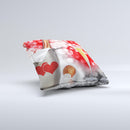 Magical Unfocused Red Hearts and Wine ink-Fuzed Decorative Throw Pillow