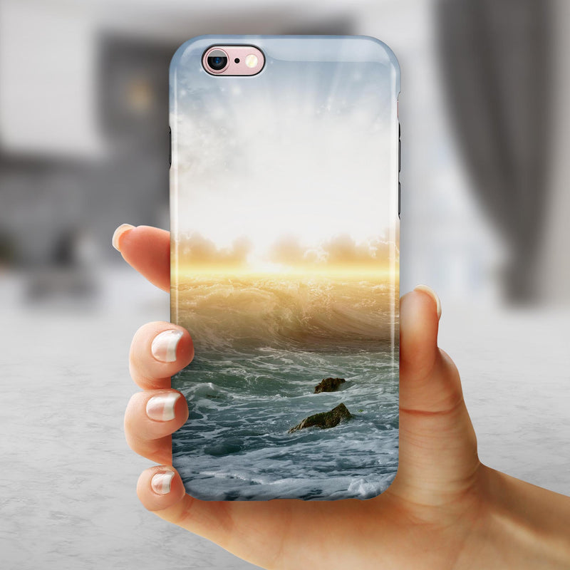 Majestic Sky on Crashing Waves iPhone 6/6s or 6/6s Plus 2-Piece Hybrid INK-Fuzed Case