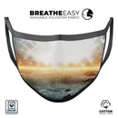 Majestic Sky on Crashing Waves - Made in USA Mouth Cover Unisex Anti-Dust Cotton Blend Reusable & Washable Face Mask with Adjustable Sizing for Adult or Child
