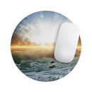 Majestic Sky on Crashing Waves// WaterProof Rubber Foam Backed Anti-Slip Mouse Pad for Home Work Office or Gaming Computer Desk