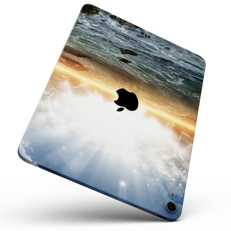 Majestic Sky on Crashing Waves - Full Body Skin Decal for the Apple iPad Pro 12.9", 11", 10.5", 9.7", Air or Mini (All Models Available)