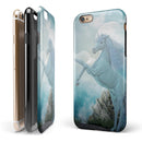 Majestic White Stallion Unicorn Rearing in Triump over Enemies Before the Light of a Full Moon on a Mid Summer's Night iPhone 6/6s or 6/6s Plus 2-Piece Hybrid INK-Fuzed Case