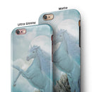 Majestic White Stallion Unicorn Rearing in Triump over Enemies Before the Light of a Full Moon on a Mid Summer's Night iPhone 6/6s or 6/6s Plus 2-Piece Hybrid INK-Fuzed Case