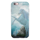 Majestic White Stallion Unicorn Rearing in Triump over Enemies Before the Light of a Full Moon on a Mid Summer's Night iPhone 6/6s or 6/6s Plus 2-Piece Hybrid INK-Fuzed Case