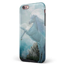 Majestic White Stallion Unicorn Rearing in Triump over Enemies Before the Light of a Full Moon on a Mid Summer's Night iPhone 6/6s or 6/6s Plus 2-Piece Hybrid INK-Fuzed Case
