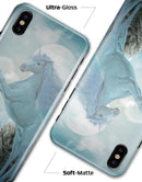 Majestic White Stallion Unicorn Rearing in Triump over Enemies Before the Light of a Full Moon on a Mid Summer's Night - iPhone X Clipit Case
