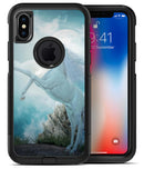 Majestic White Stallion Unicorn Rearing in Triump over Enemies Before the Light of a Full Moon on a Mid Summer's Night - iPhone X OtterBox Case & Skin Kits