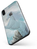 Majestic White Stallion Unicorn Rearing in Triump over Enemies Before the Light of a Full Moon on a Mid Summer's Night - iPhone X Skin-Kit