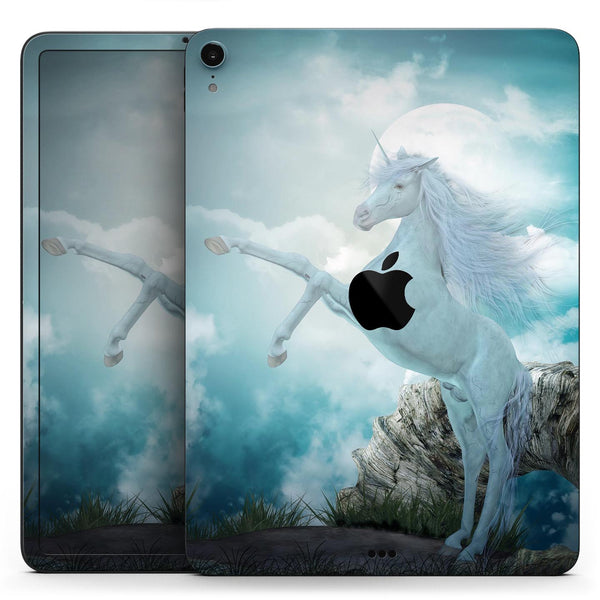 Majestic White Stallion Unicorn - Full Body Skin Decal for the Apple iPad Pro 12.9", 11", 10.5", 9.7", Air or Mini (All Models Available)