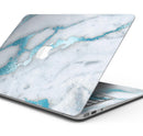 Marble & Digital Blue Frosted Foil V1 - Skin Decal Wrap Kit Compatible with the Apple MacBook Pro, Pro with Touch Bar or Air (11", 12", 13", 15" & 16" - All Versions Available)