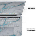 Marble & Digital Blue Frosted Foil V1 - Skin Decal Wrap Kit Compatible with the Apple MacBook Pro, Pro with Touch Bar or Air (11", 12", 13", 15" & 16" - All Versions Available)