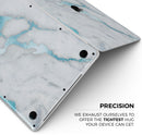 Marble & Digital Blue Frosted Foil V1 - Skin Decal Wrap Kit Compatible with the Apple MacBook Pro, Pro with Touch Bar or Air (11", 12", 13", 15" & 16" - All Versions Available)