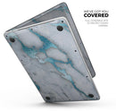 Marble & Digital Blue Frosted Foil V1 - Skin Decal Wrap Kit Compatible with the Apple MacBook Pro, Pro with Touch Bar or Air (11", 12", 13", 15" & 16" - All Versions Available)