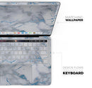 Marble & Digital Blue Frosted Foil V3 - Skin Decal Wrap Kit Compatible with the Apple MacBook Pro, Pro with Touch Bar or Air (11", 12", 13", 15" & 16" - All Versions Available)