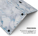 Marble & Digital Blue Frosted Foil V3 - Skin Decal Wrap Kit Compatible with the Apple MacBook Pro, Pro with Touch Bar or Air (11", 12", 13", 15" & 16" - All Versions Available)